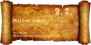 Nyilas Kamil névjegykártya